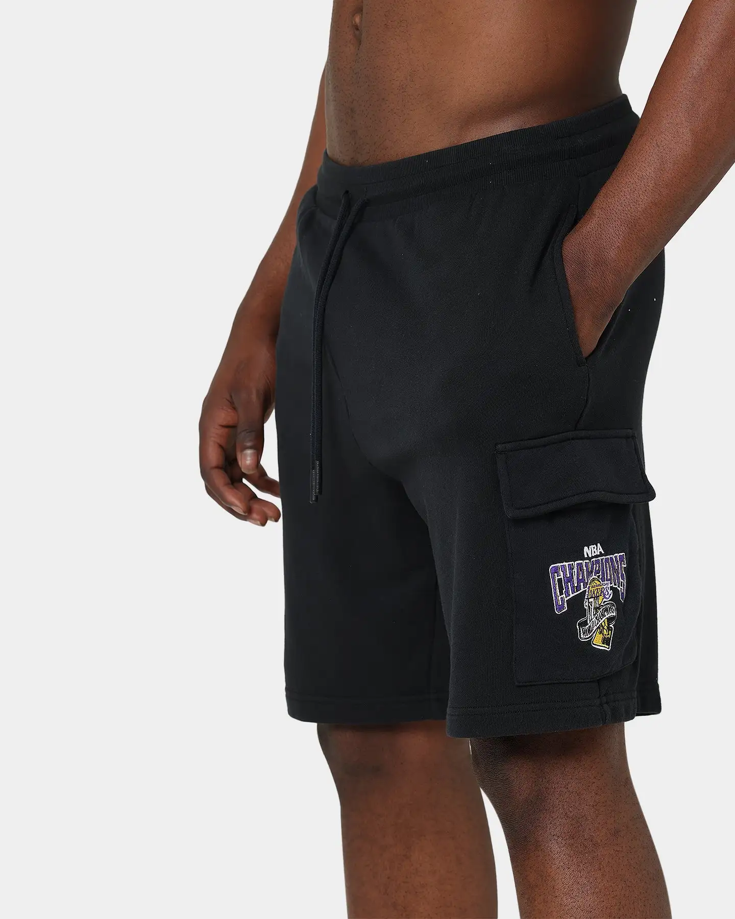 Mitchell & Ness Los Angeles Lakers Cargo Shorts Black - Image 7