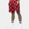 Saint Morta Checks Basketball Shorts Red/Black