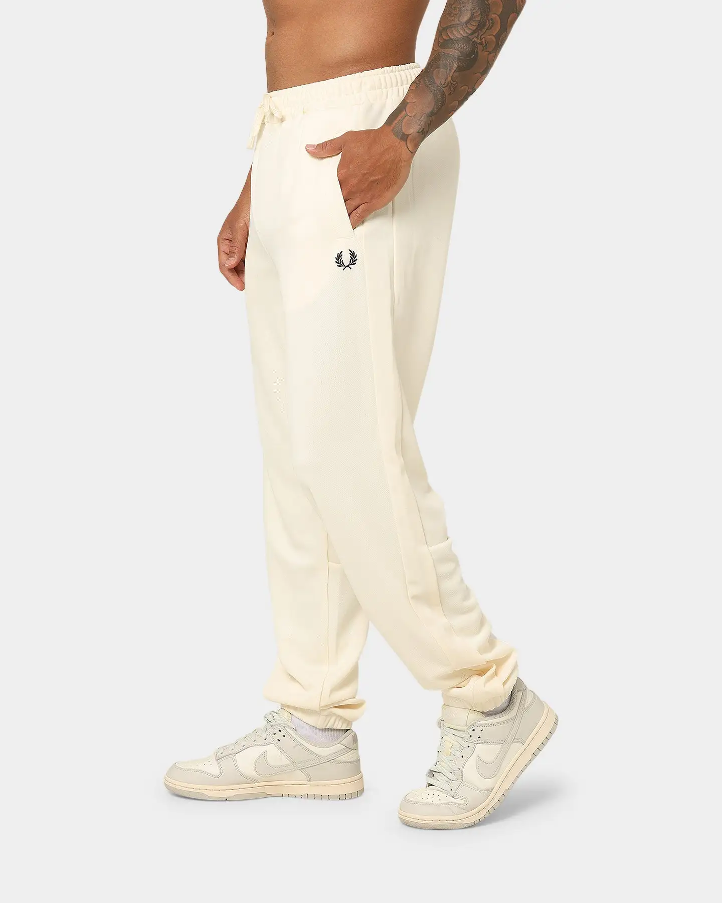 Fred Perry Panelled Track Pants Ecru - Image 6