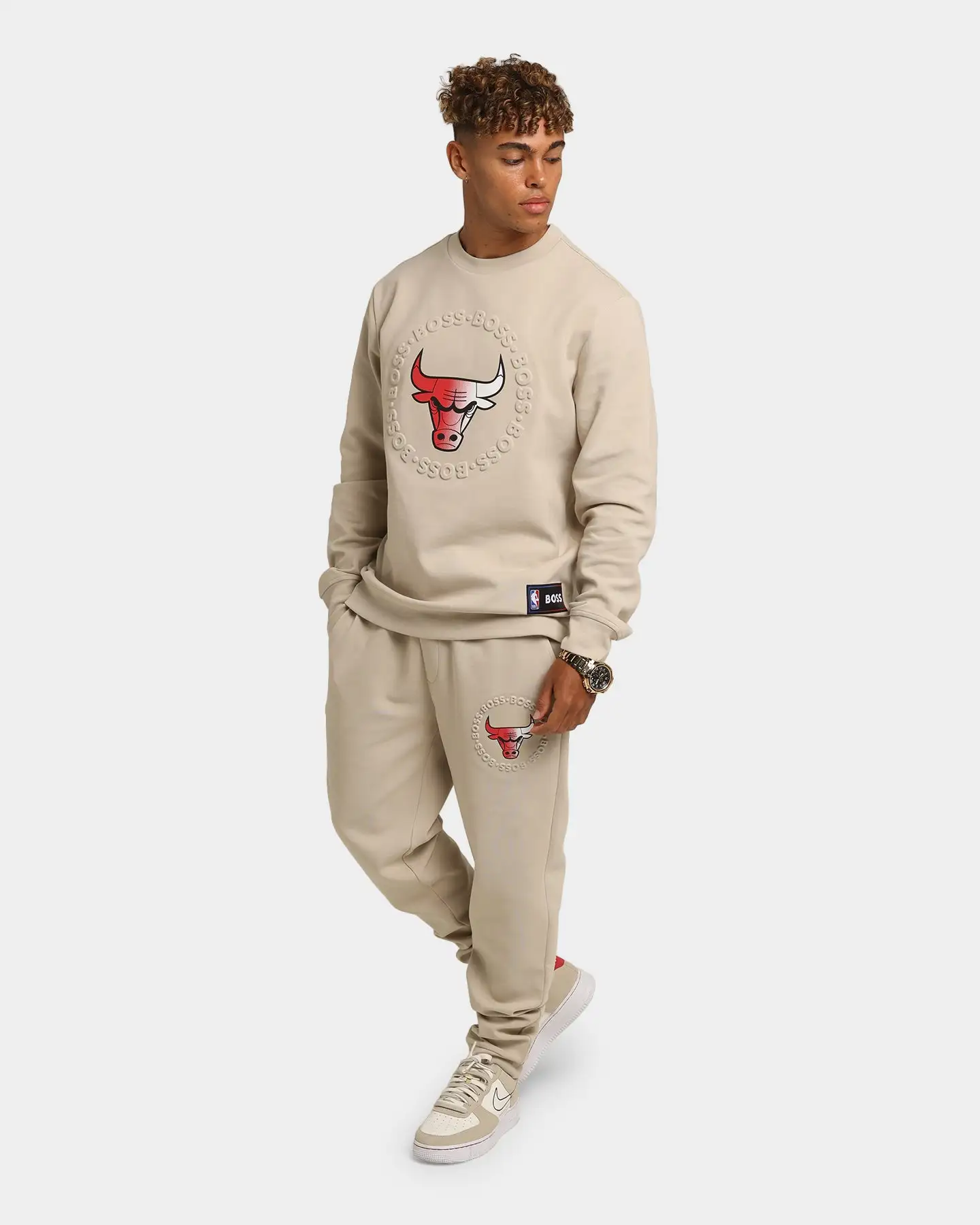 Hugo Boss X NBA Chicago Bulls Basic Joggers Light Beige - Image 2