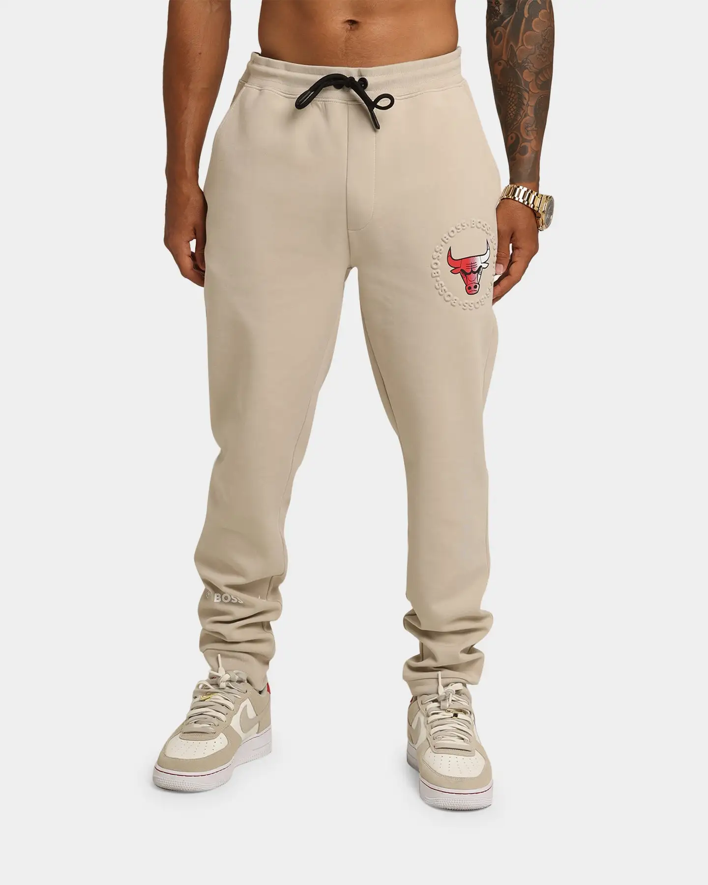 Hugo Boss X NBA Chicago Bulls Basic Joggers Light Beige - Image 3