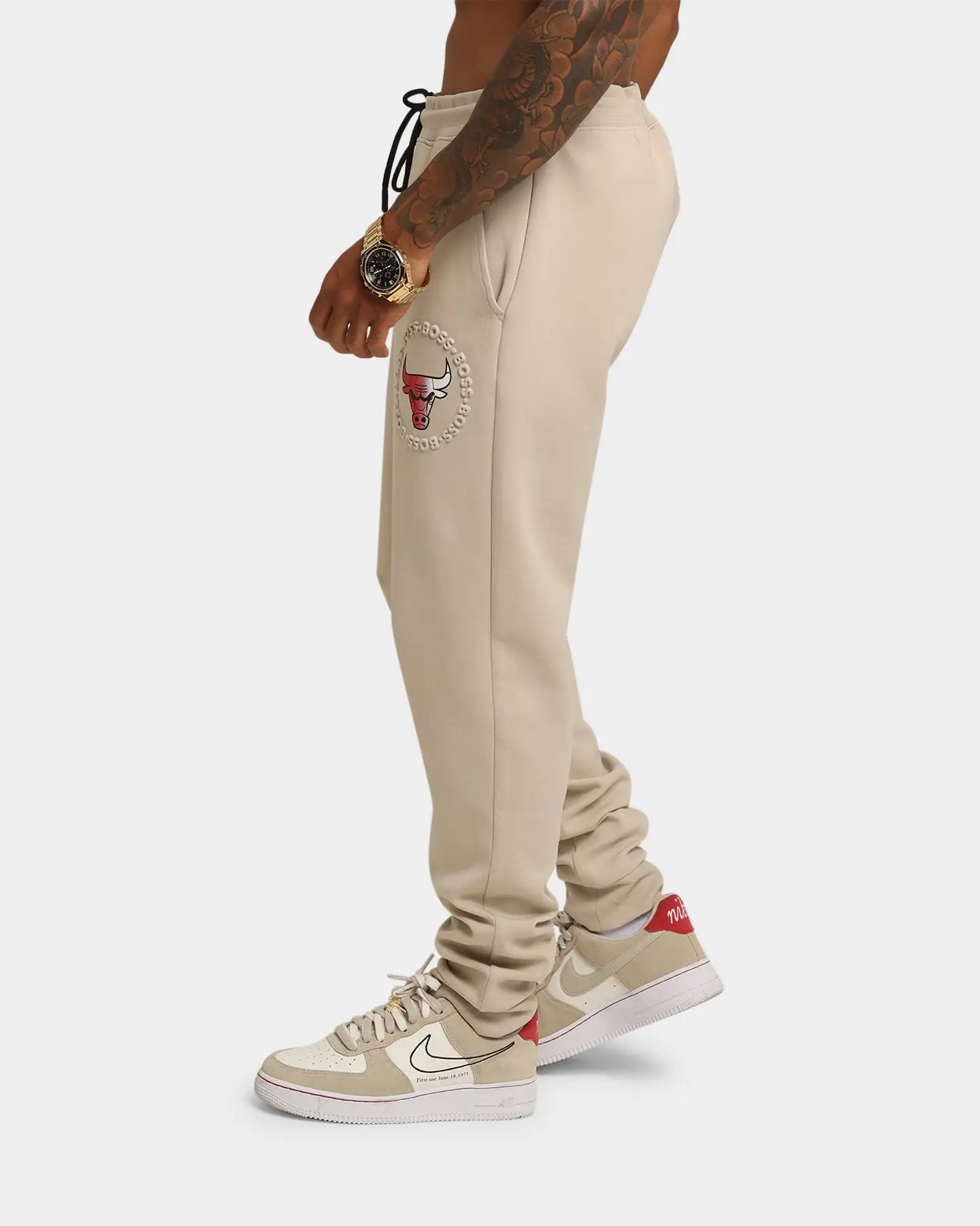 Hugo Boss X NBA Chicago Bulls Basic Joggers Light Beige - Image 6