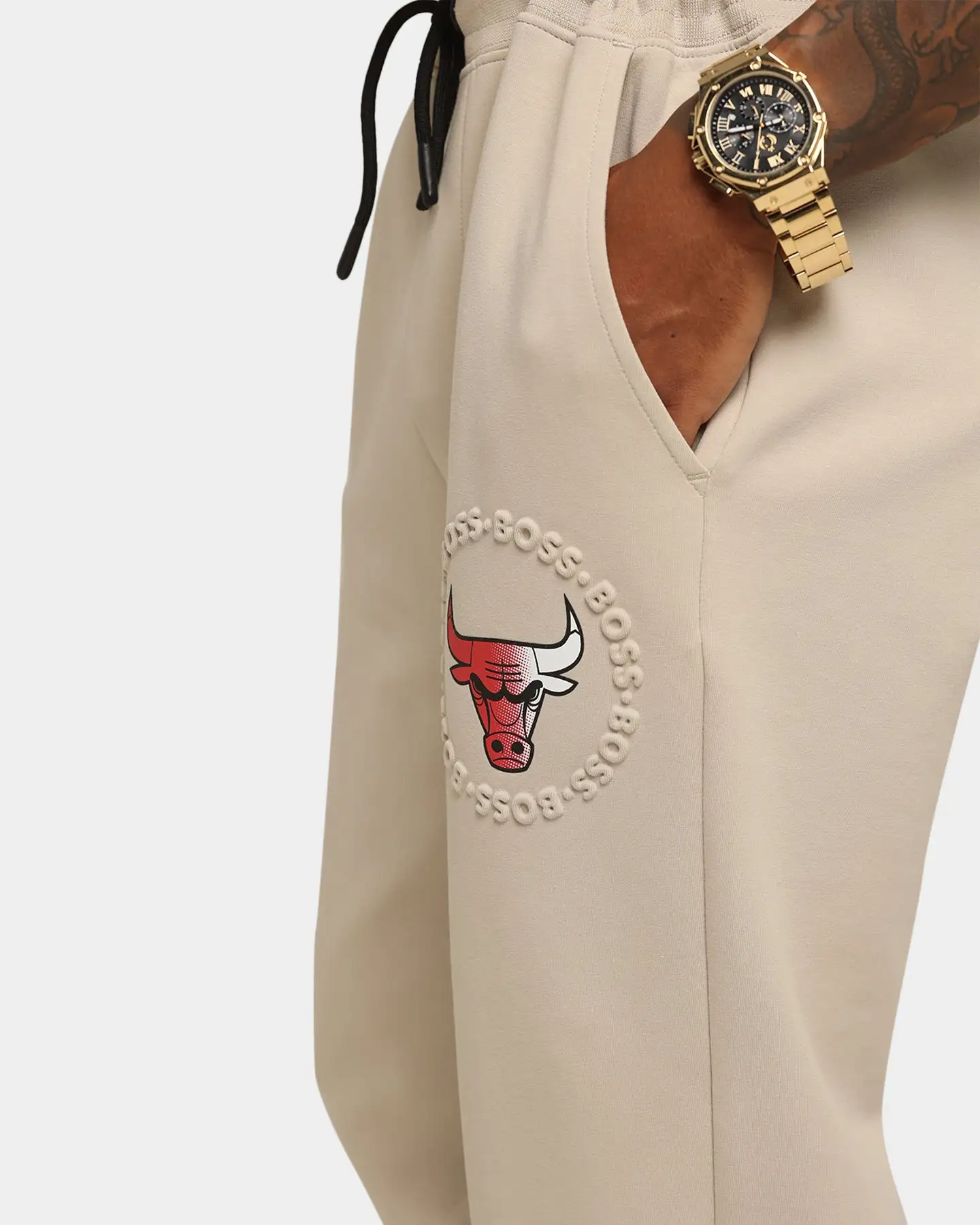 Hugo Boss X NBA Chicago Bulls Basic Joggers Light Beige - Image 7