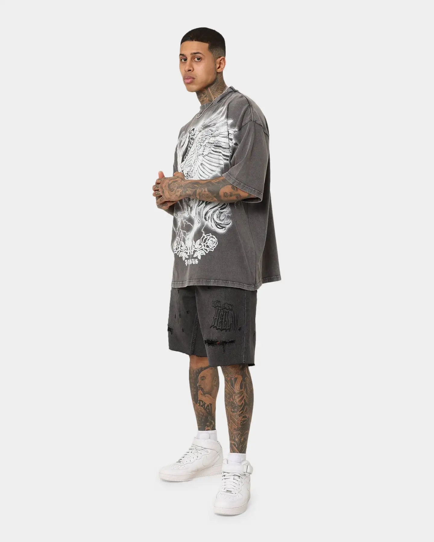 Dead Studios Aloha Denim Shorts Vintage Black - Image 2