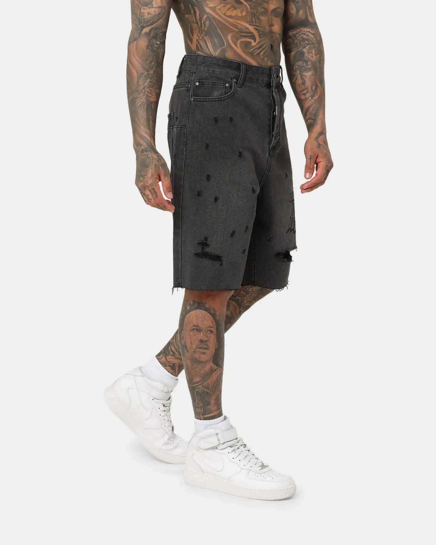 Dead Studios Aloha Denim Shorts Vintage Black - Image 5