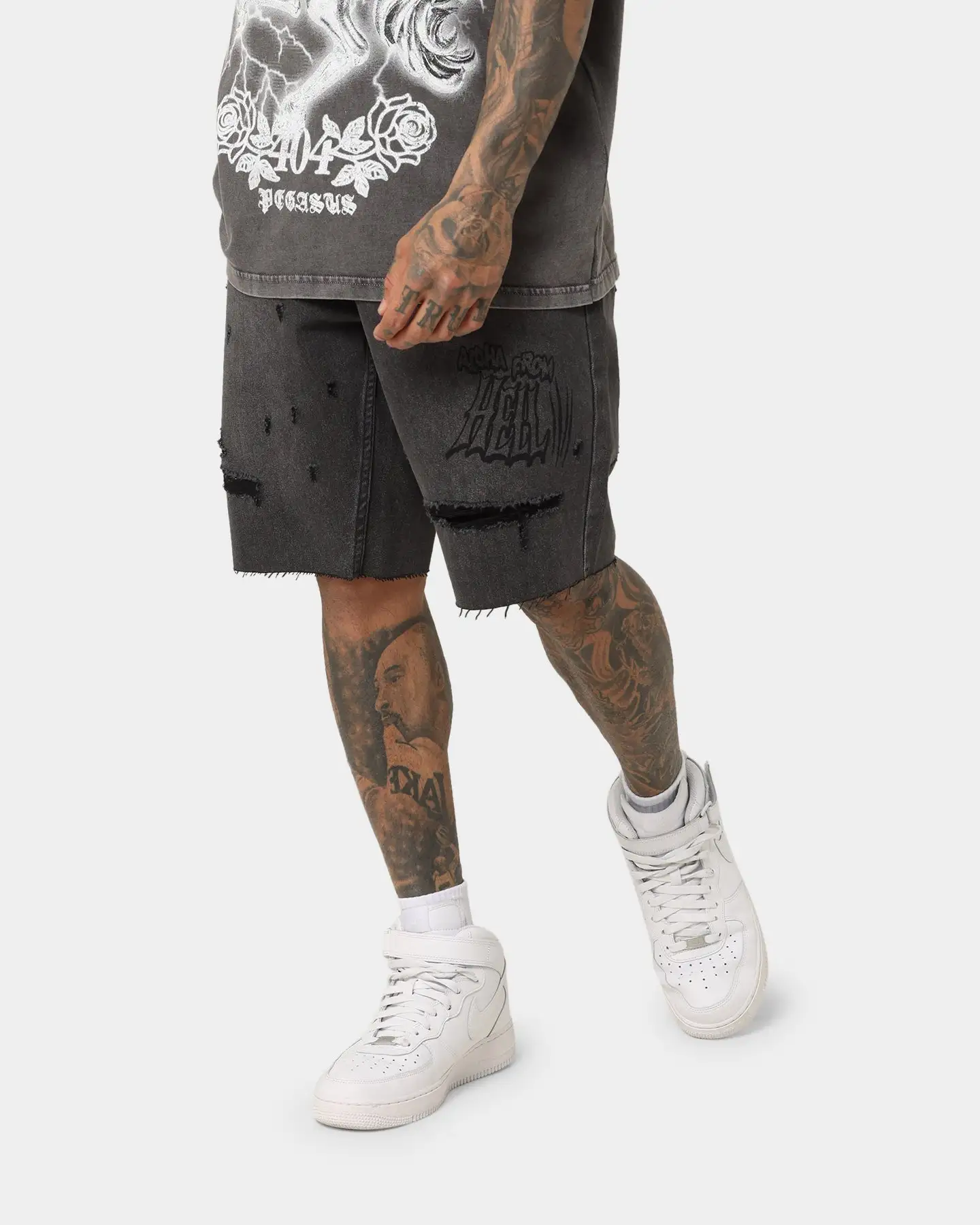 Dead Studios Aloha Denim Shorts Vintage Black - Image 6