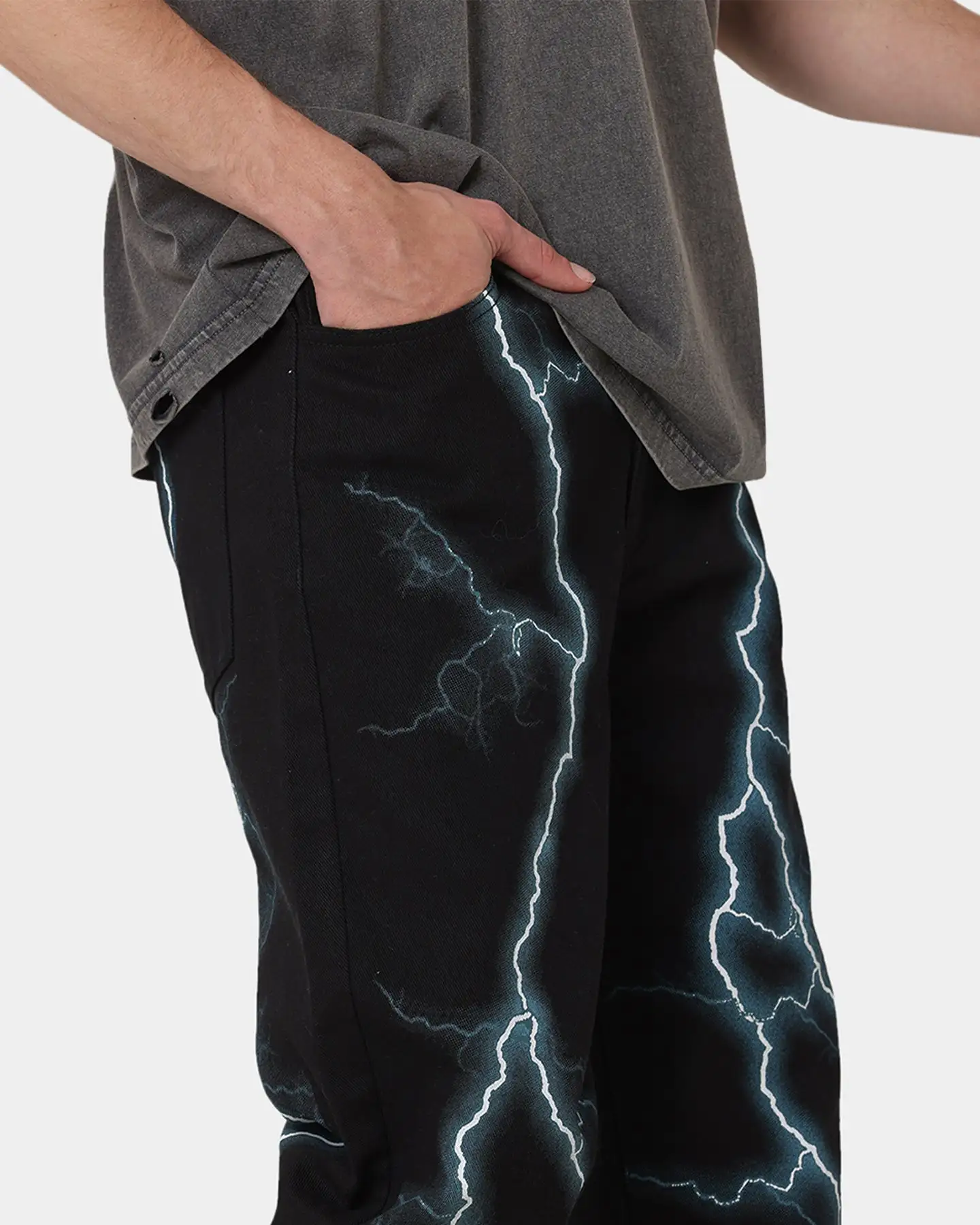 Loiter Lightning Jeans Black/Blue - Image 3