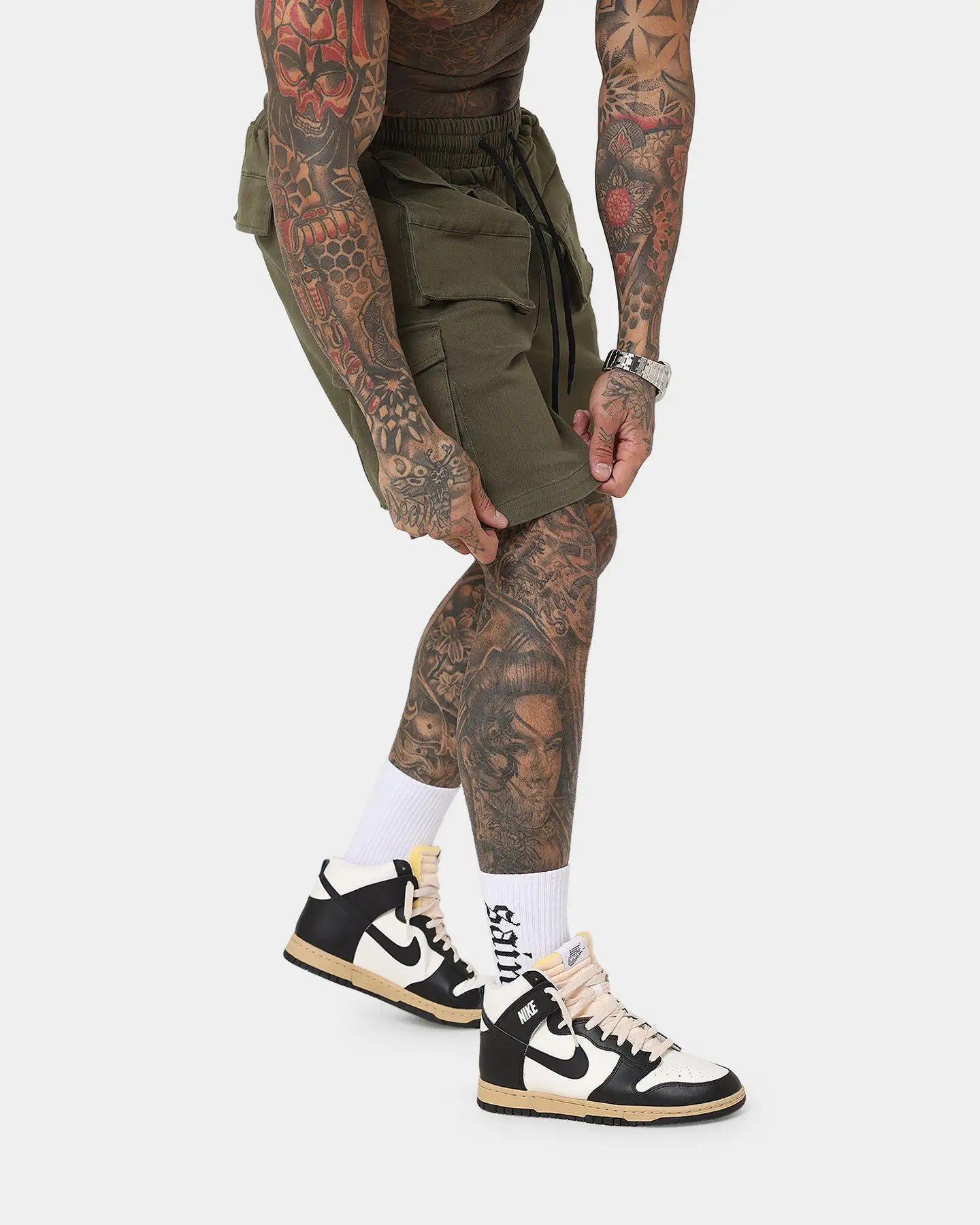 Saint Morta Infantry Cargo Shorts Army Green - Image 5