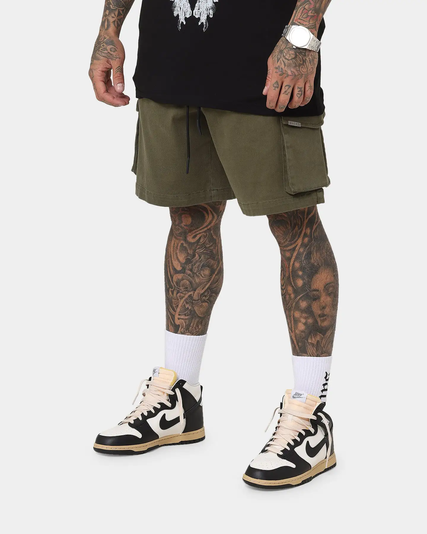 Saint Morta Infantry Cargo Shorts Army Green - Image 6