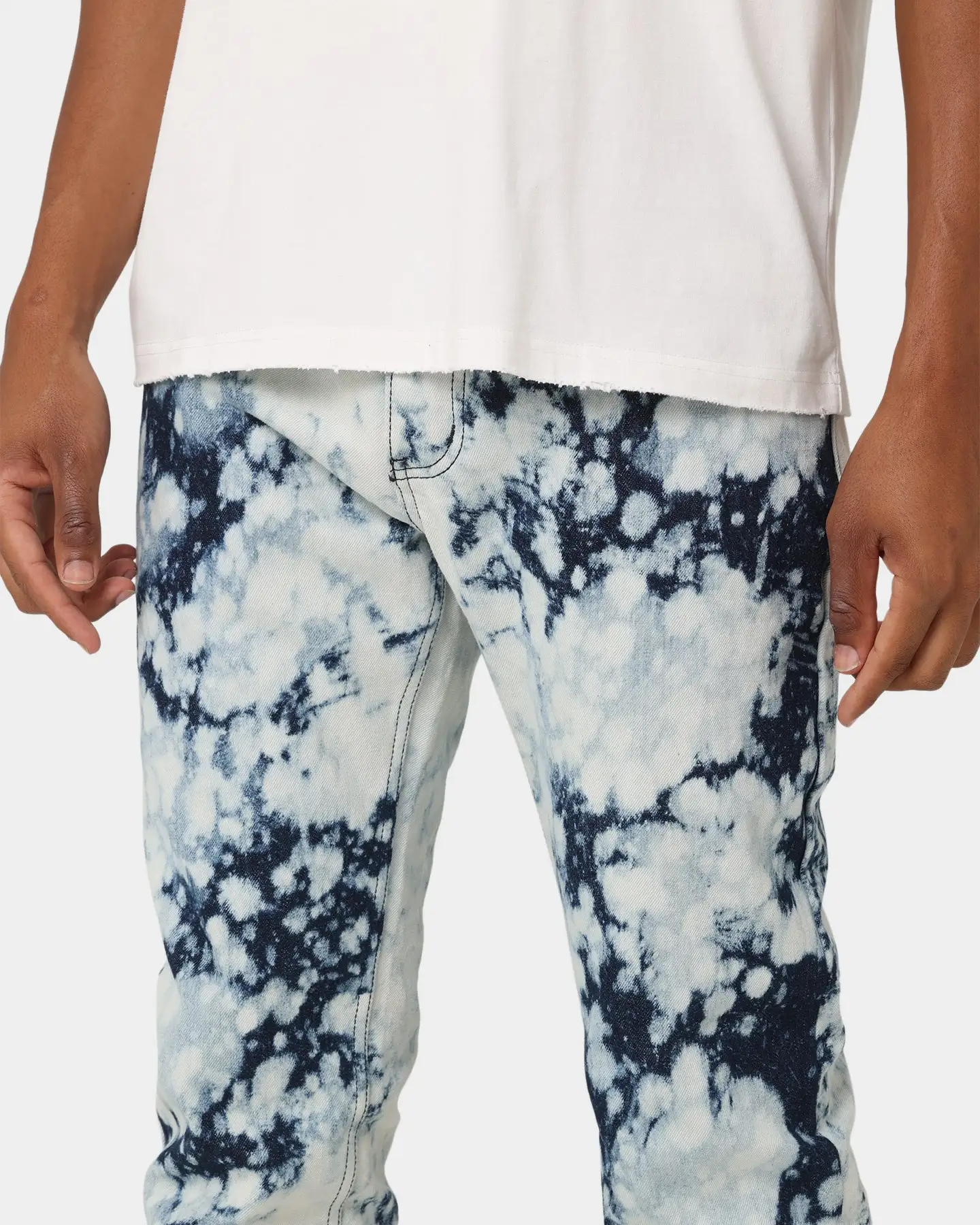 MNML D365 Splash Denim Pants Blue/White - Image 4