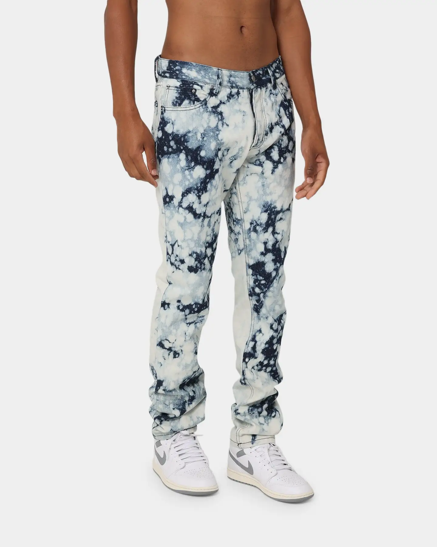 MNML D365 Splash Denim Pants Blue/White - Image 5