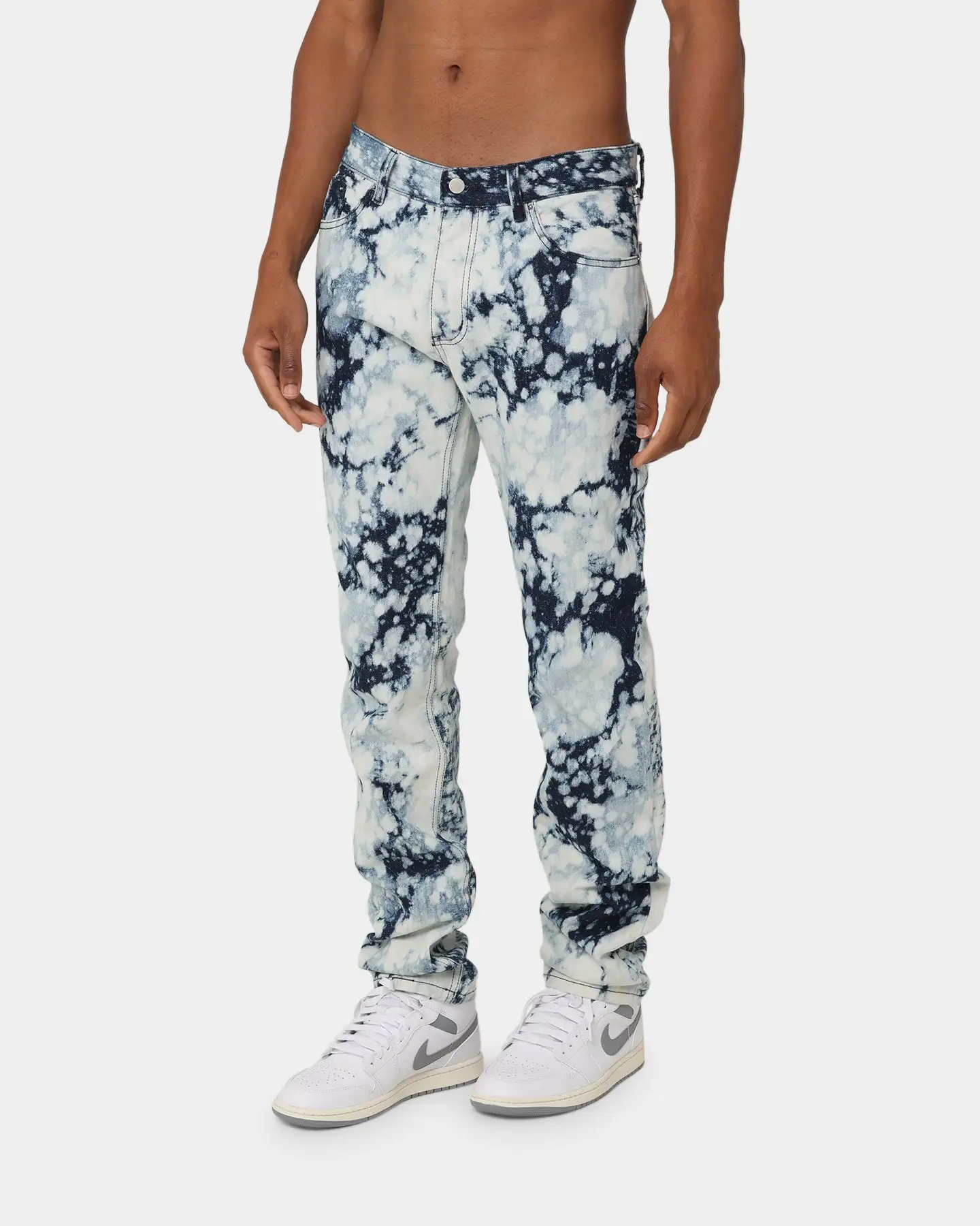 MNML D365 Splash Denim Pants Blue/White - Image 6
