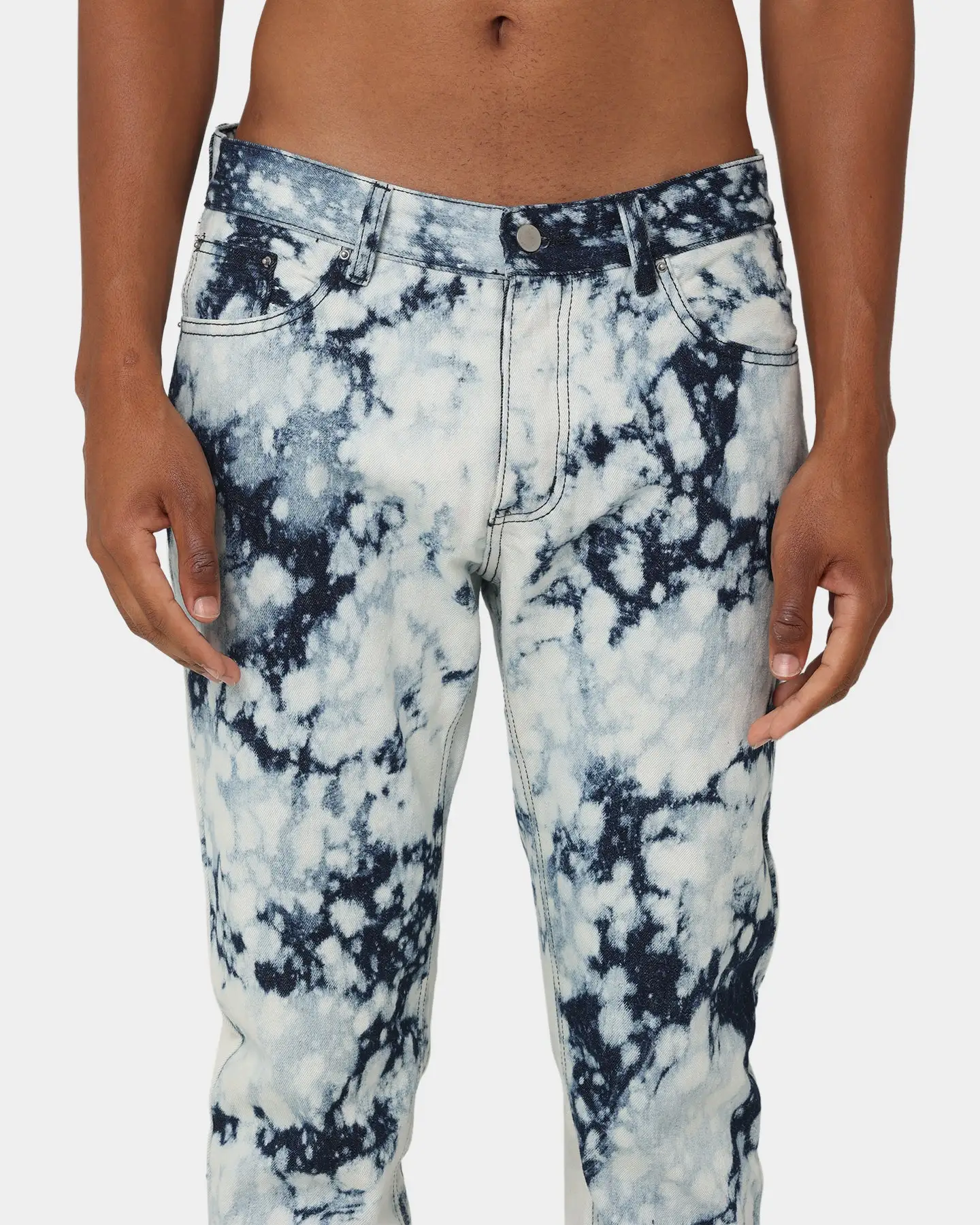 MNML D365 Splash Denim Pants Blue/White - Image 7