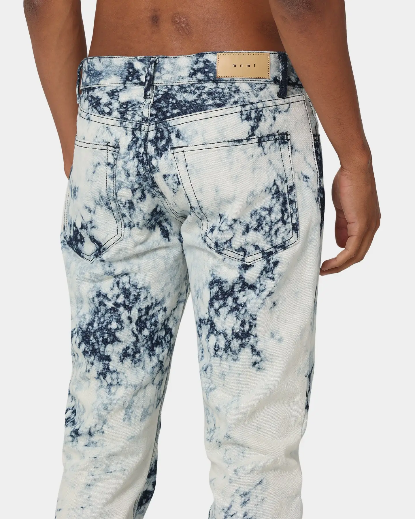 MNML D365 Splash Denim Pants Blue/White - Image 8