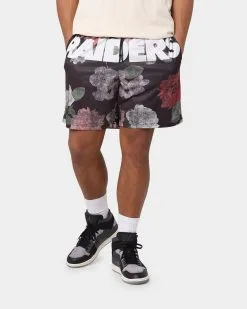 Majestic Athletic Las Vegas Raiders Digi Floral Camo Shorts Faded Black