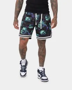 Goat Crew X Rick And Morty Space Skull Shorts Black/Multi-Coloured