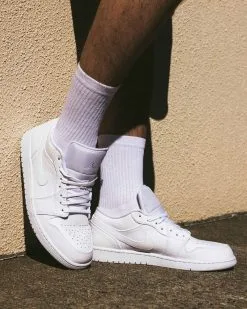 Jordan Men's Air Jordan 1 Low White/White/White