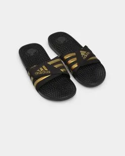 Adidas Adissage Slides Core Black/Gold Metallic