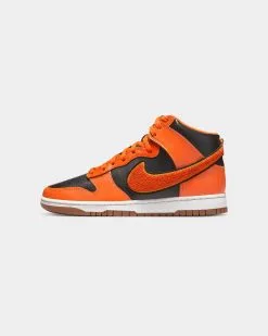 Nike Dunk Hi Retro University "Chenille Swoosh" Black/Safety Orange