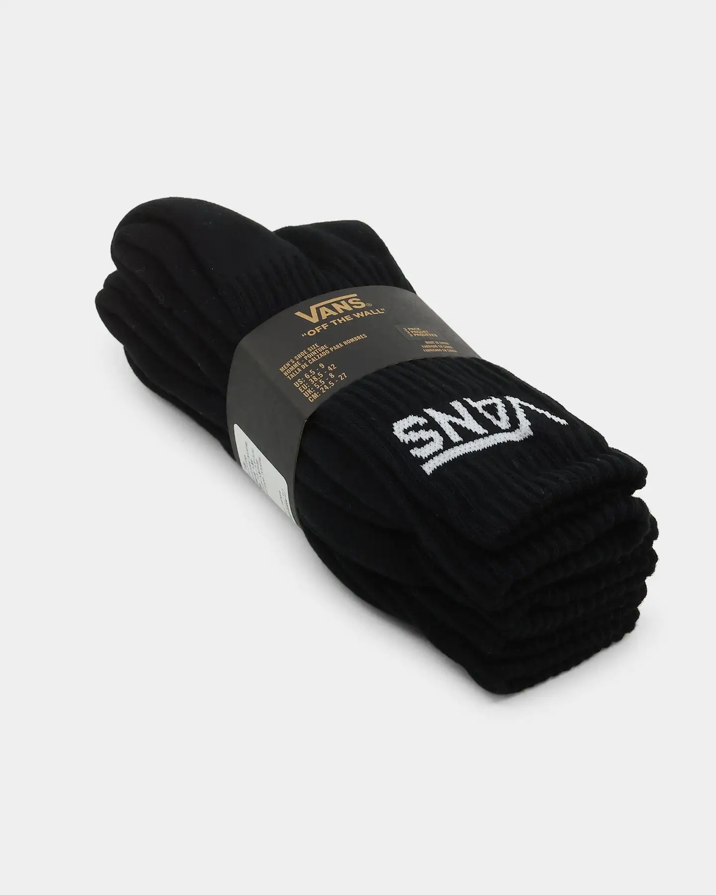 Vans Classic Crew Sock 3 Pack Black - Image 2