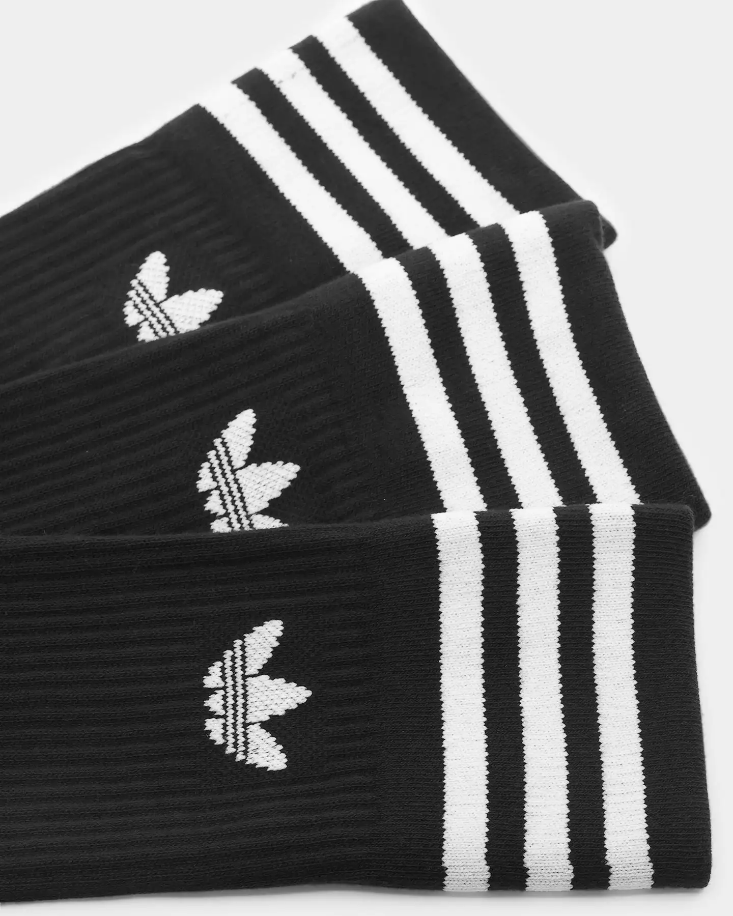Adidas Solid Crew Sock 3 Pack Black/White - Image 2