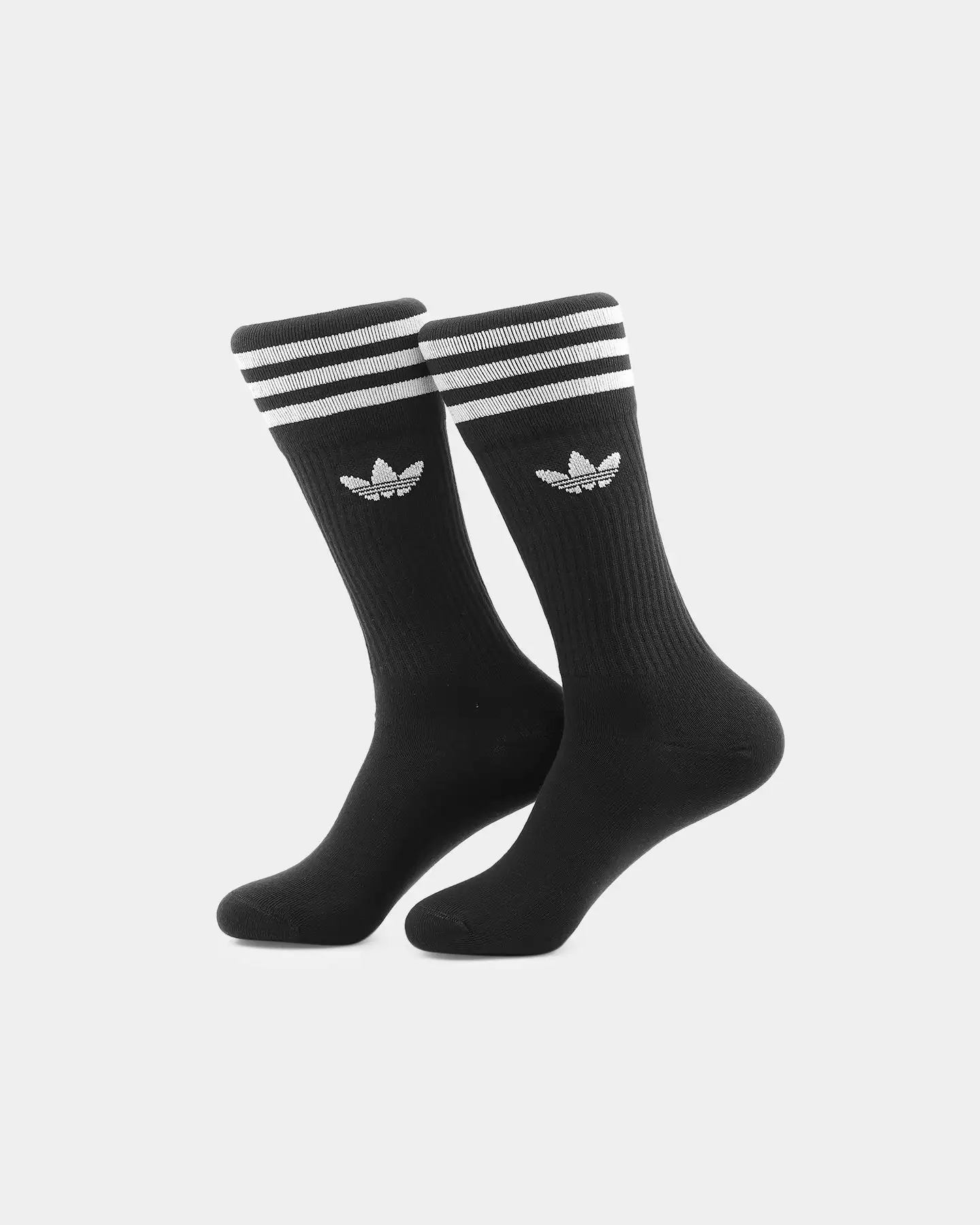Adidas Solid Crew Sock 3 Pack Black/White - Image 3