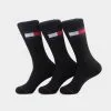Tommy Jeans 3 Pack Athletic Crew Socks Black