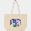 Mitchell & Ness Charlotte Hornets Keyline Tote Bag Cream