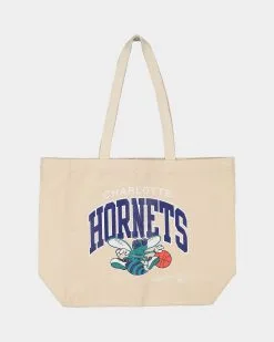 Mitchell & Ness Charlotte Hornets Keyline Tote Bag Cream