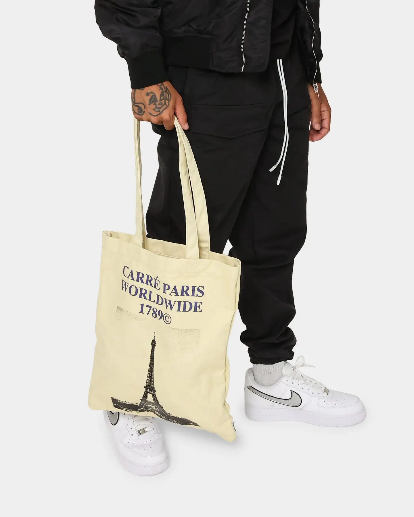 Carre Rosewide Vintage Tote Bag Off White - Image 3