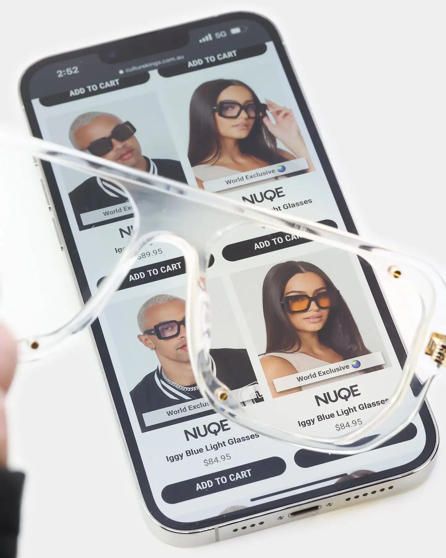 NUQE Enzo Sunglasses Clear/Bluelight - Image 4