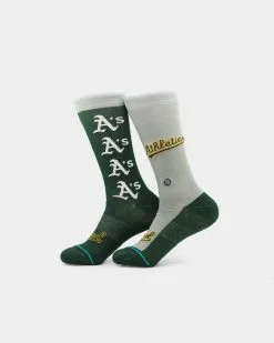 Stance Oakland Athletics Split Crew Socks Green