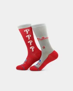 Stance Philadelphia Phillies Split Crew Socks Red