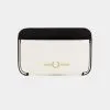 Fred Perry Contrast Matte Leather Card Holder White