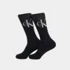 Calvin Klein Monogram Cushion Crew Socks 2 Pack Black