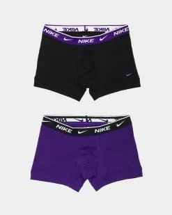 Nike Everyday Stretch Cotton Trunks 2 Pack Purple/Black