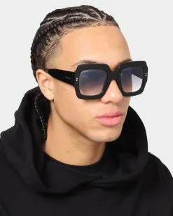 Gucci GG1111S-001 Sunglasses Shiny Black/Smoke Grey