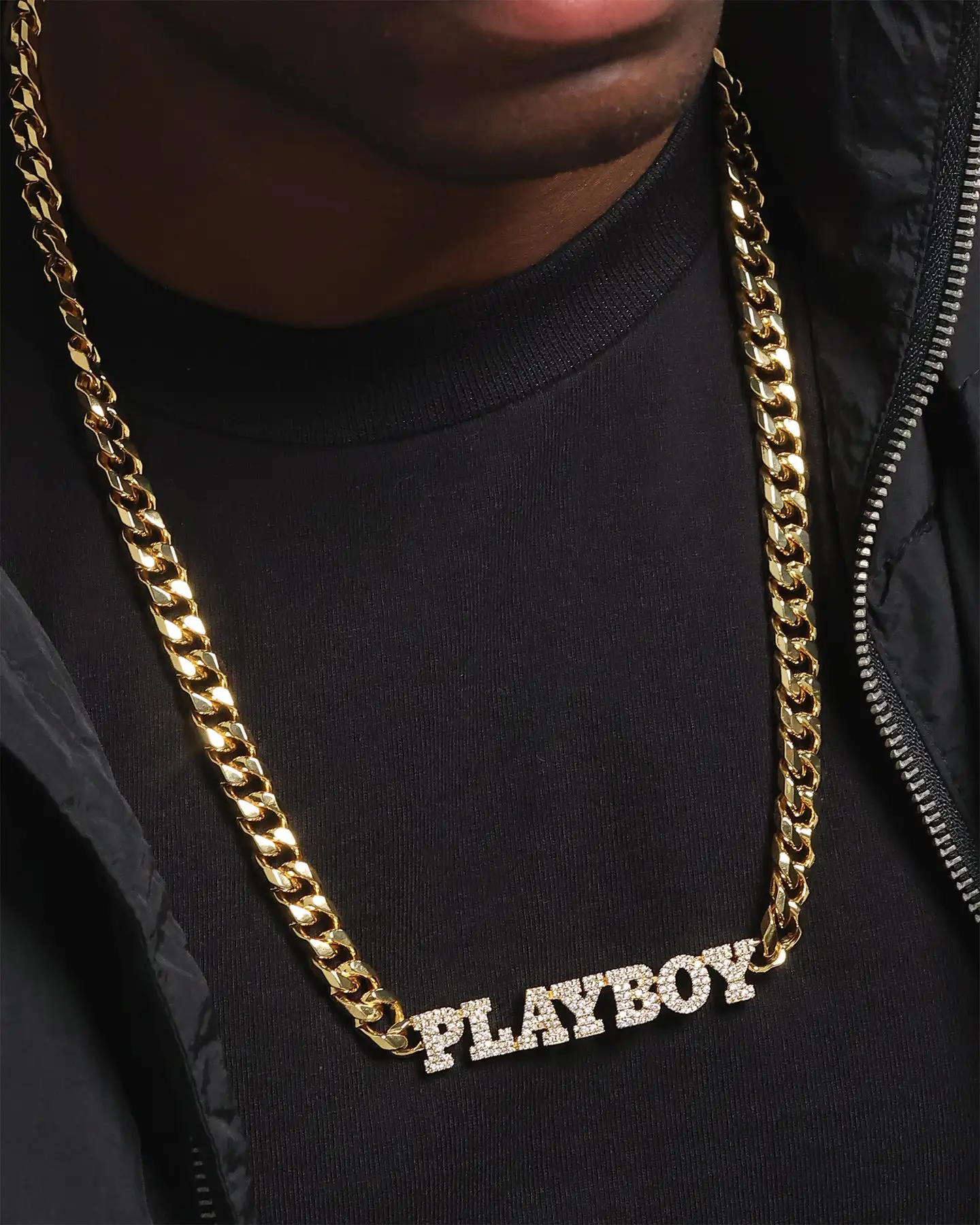 Playboy PB Iced Choker 10mm Chain Gold - Image 3