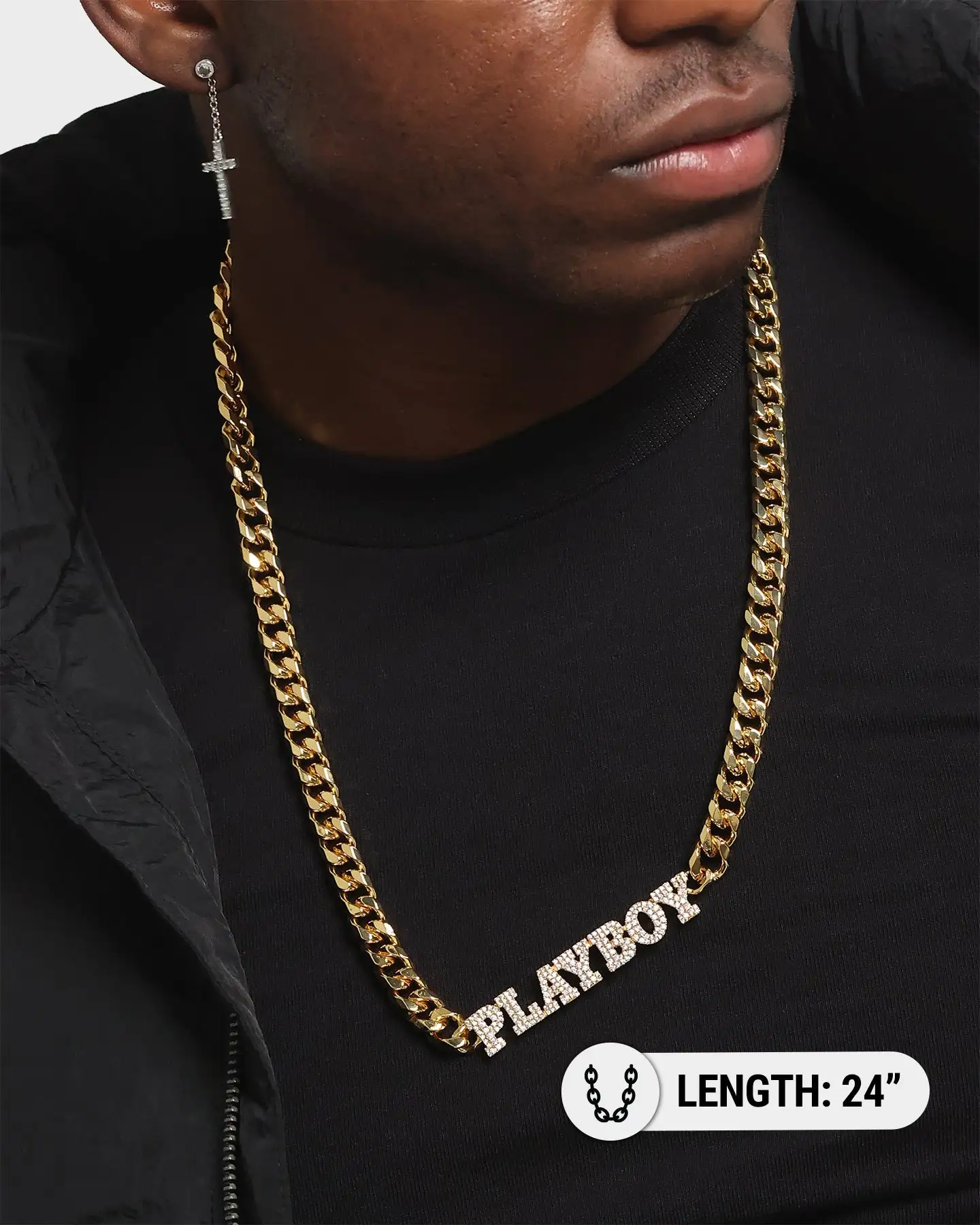 Playboy PB Iced Choker 10mm Chain Gold - Image 4