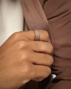 Guess Mainline 8MM X 20MM 4G Pattern Ring Chocolate Brown