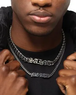 Saint Morta Our Faith Double Chain Necklace White Gold