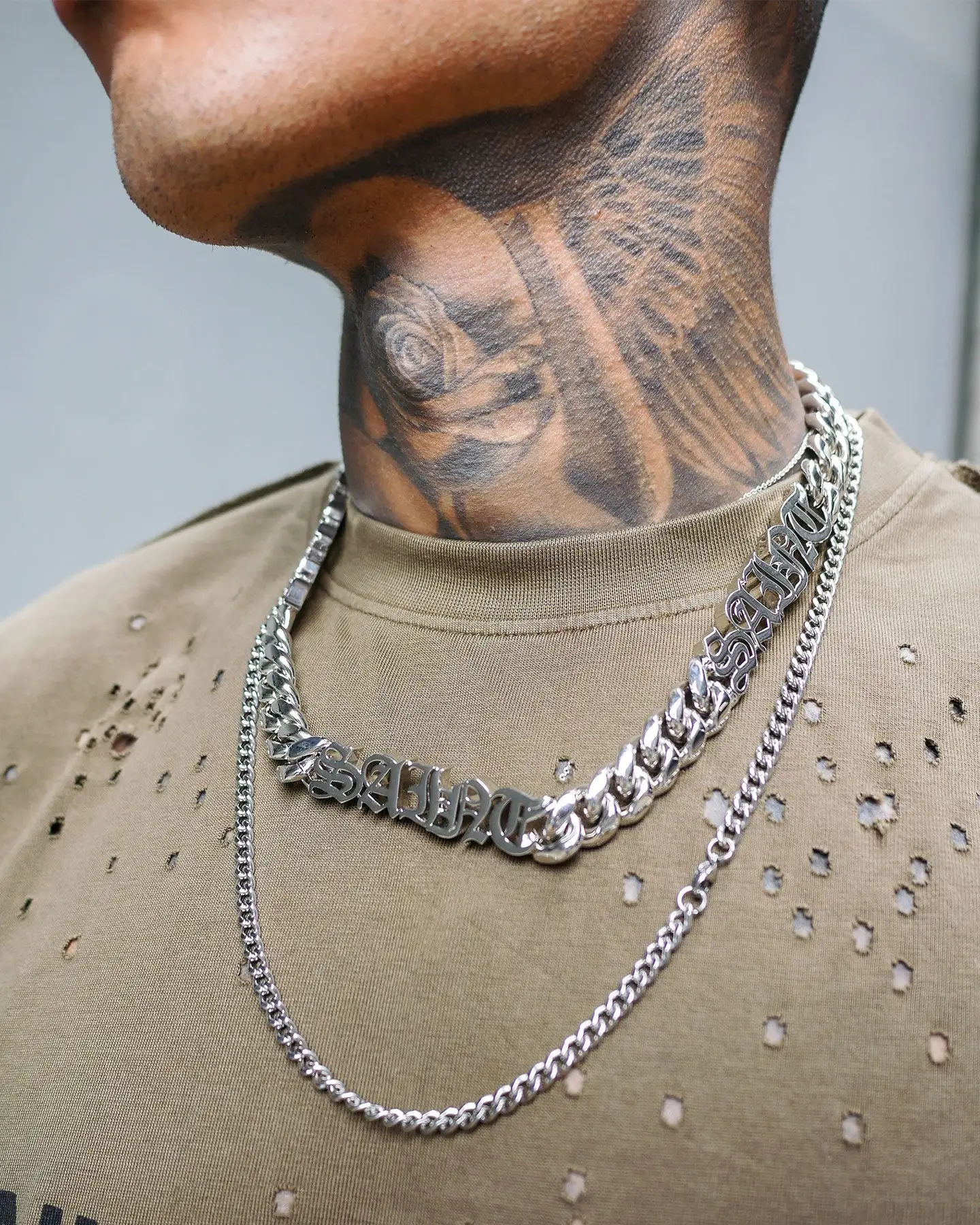 Saint Morta The 3 Saints Chain Necklace White Gold - Image 5