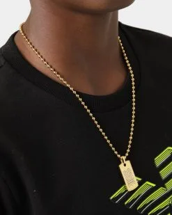 Shortie Kids' Firsts Dog Tag 3mm Chain Gold