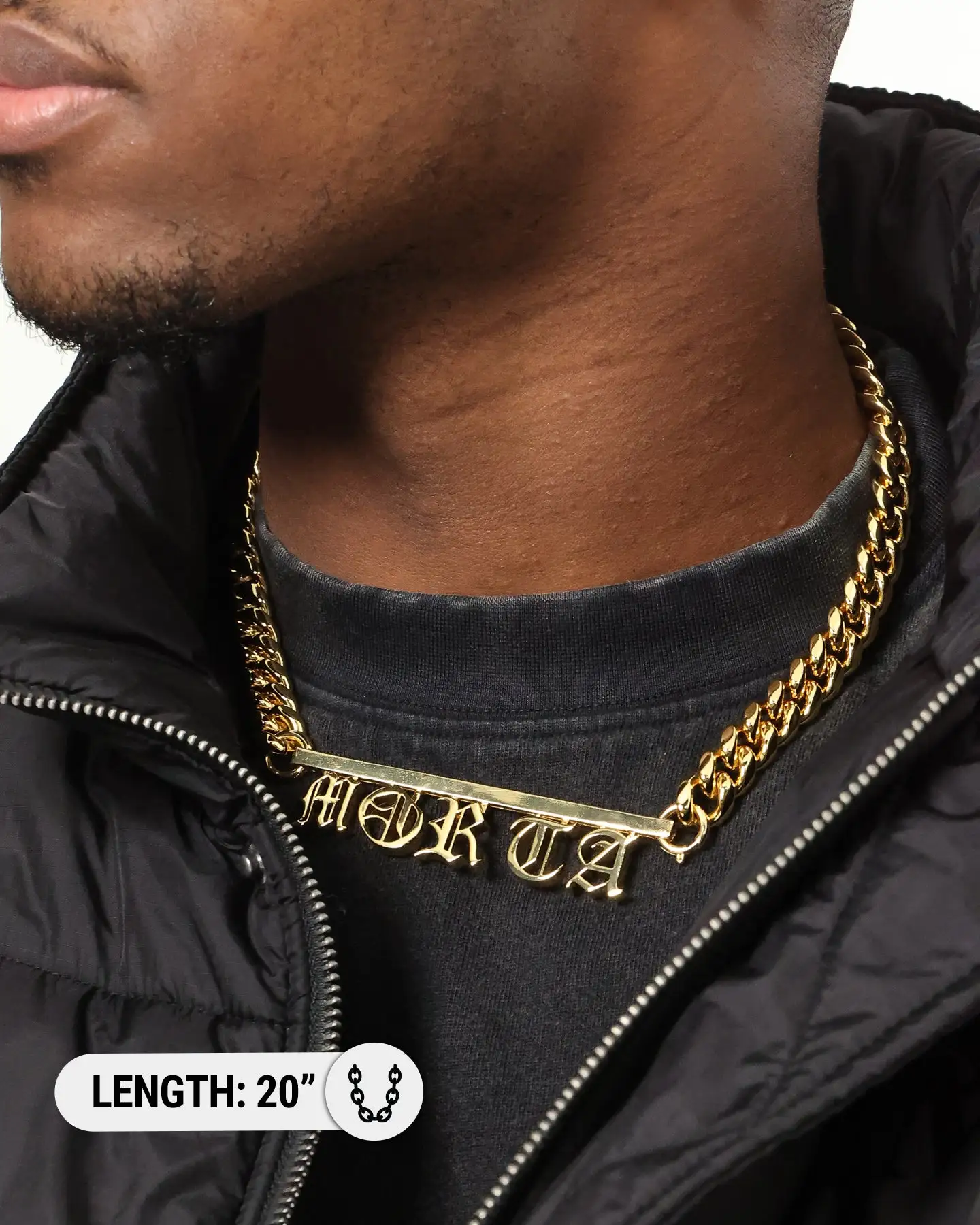 Saint Morta Custom Alpha 5 Letter Chain Gold - Image 3