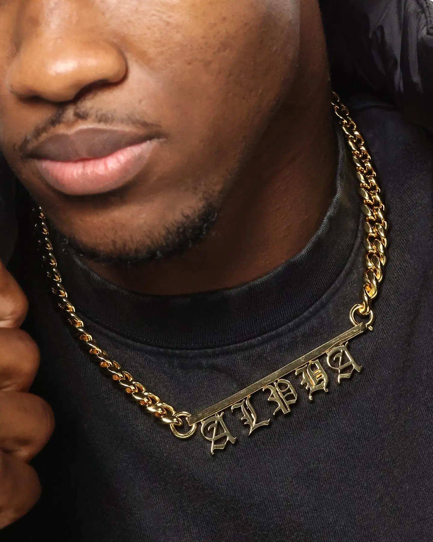 Saint Morta Custom Alpha 5 Letter Chain Gold - Image 4