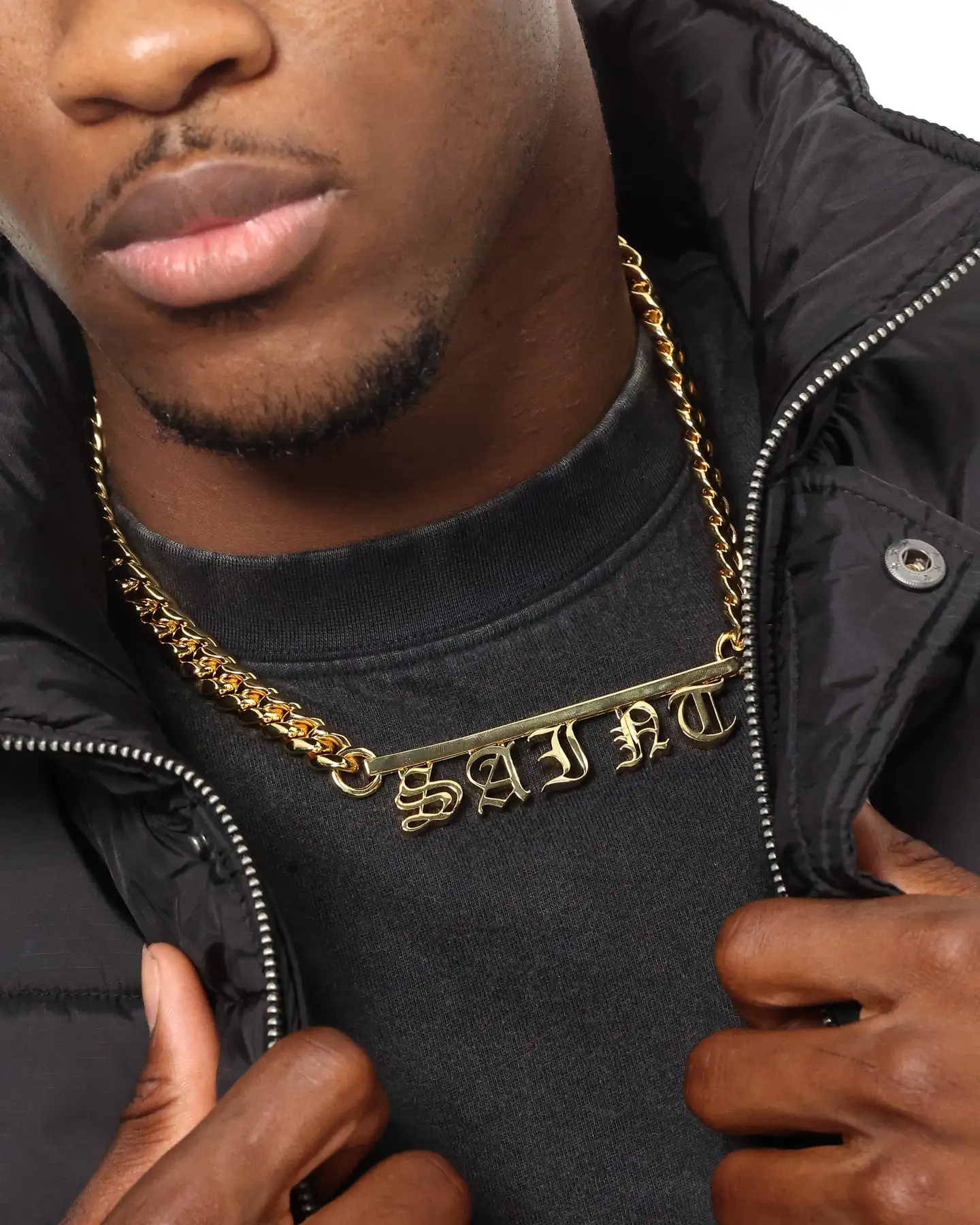 Saint Morta Custom Alpha 5 Letter Chain Gold