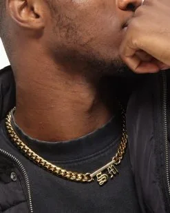 Saint Morta Custom Alpha 2 Letter Chain Gold