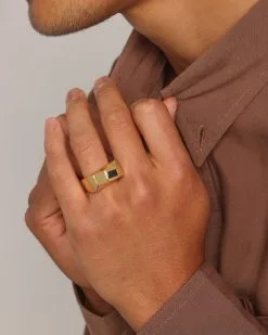 Last Kings Sarcophagus Ring Gold/Black