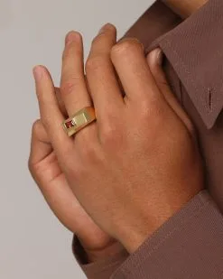 Last Kings Sarcophagus Ring Gold/Red