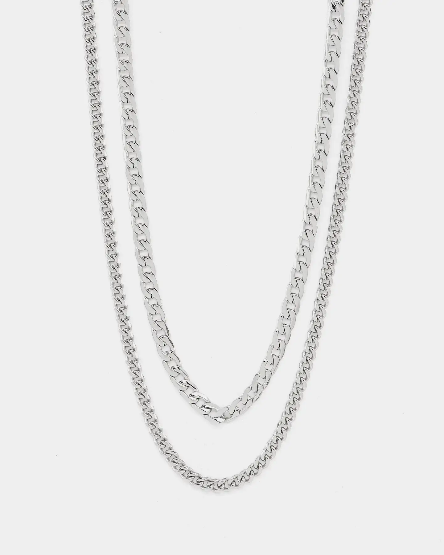 NXS Diamond Cut Curb Set White Gold - Image 2